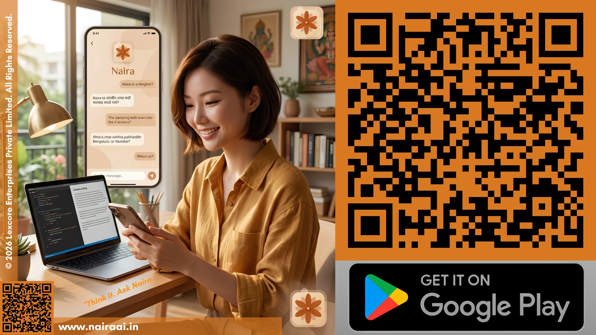 Naira AI — Think it. Ask Naira. Download on Google Play